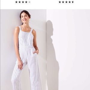 Loft Striped Apron Jumpsuit